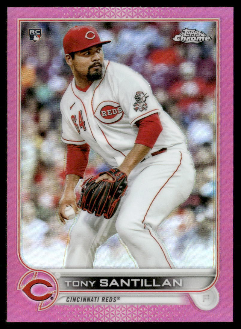 Tony Santillan 2022 Topps Chrome Pink Refractor #193 - Cincinnati Reds