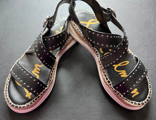 Sam Edelman Womens SANDALS 8.5M Designer Studded Black Espadrille Janette NEW