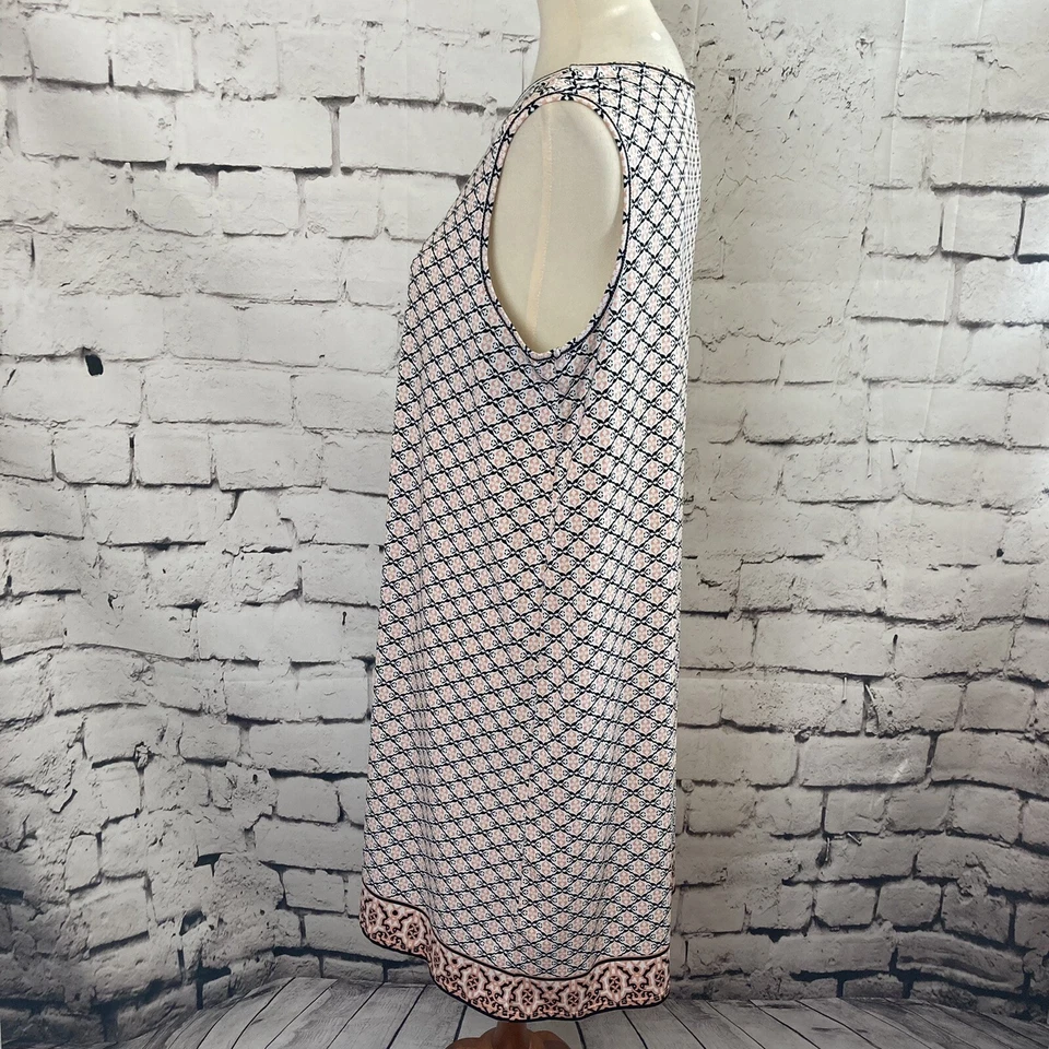 Vestido Studio M para mujer grande sin mangas estampado geométrico fluido mini 5M04W67 Foto 2 de 4