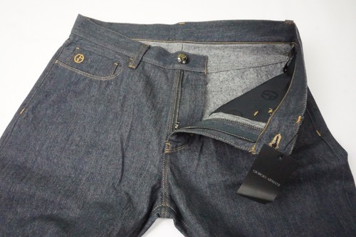 Giorgio Armani Black Label Blue Cotton Blend 5 Pocket Button Jeans 32 NEW - Picture 4 of 8
