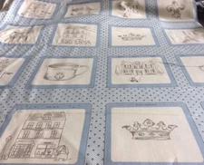 OOH LA LA #2830-13 SKY BLUE PANEL BY BUNNY HILL FOR MODA--BY THE PANEL