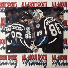 Nikita Kucherov and Andrei Vasilevsky Authentic Signed 16x20 Photo Autographed J