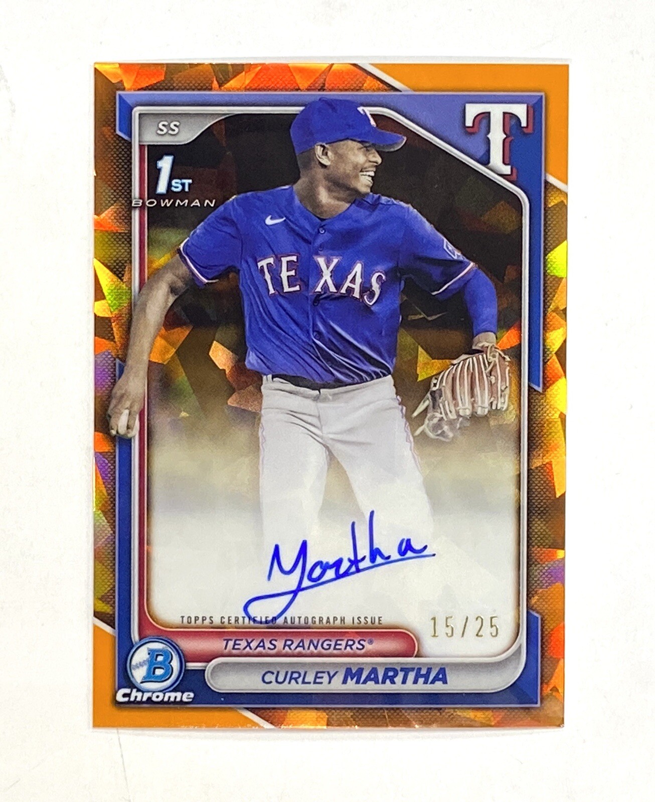 2024 Bowman Chrome Sapphire 1st Prospect Autograph Gold Curley Martha /50