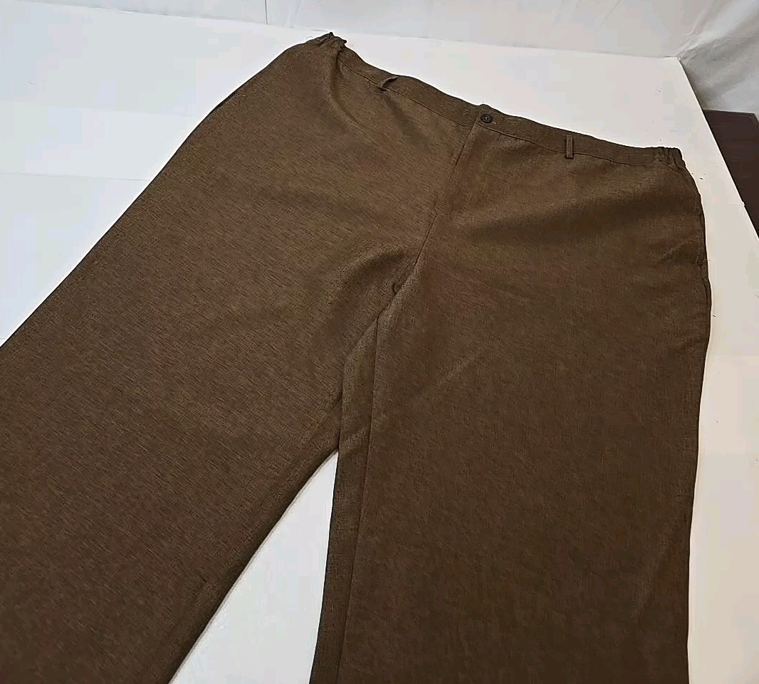 ▪️everyone brown slacks XL Sz 4XL Ladies Slacks. Brown Polyester Pants, 48