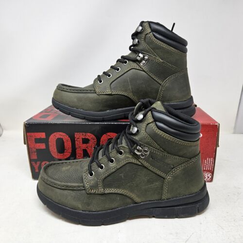 Men's Wolverine Karlin Moc Toe 6" Grey Leather Work Boots / W880263 / Size 8.5
