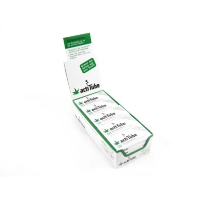 actiTube | Aktivkohlefilter Ø 8mm x 35mm lang Drehfilter Joint Tips Pfeife 10 x