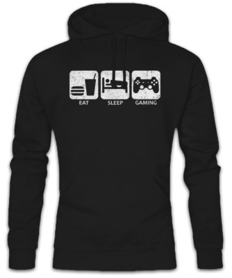 Eat Sleep Gaming Hoodie Sweatshirt Gamer Fun Geek Nerd Ego Computer Science