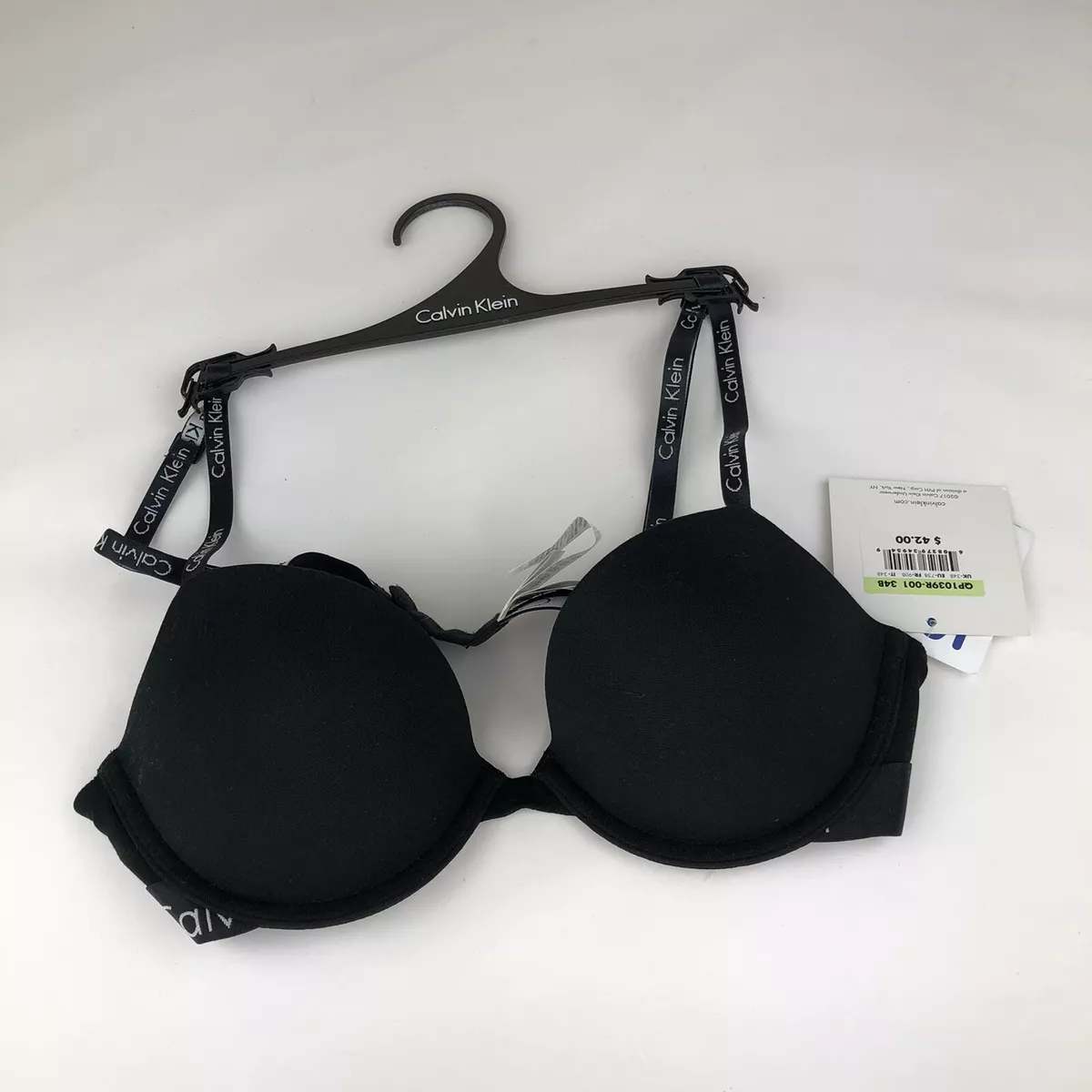 Calvin Klein Push Up Bra Size 34B Black Calvin Klein on Band Calvin  qp1039r-001