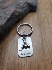 Personalized Baseball Keychain, Boys Baseball Gift, Bag Tag, Custom Keychain