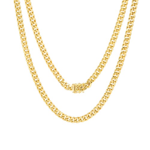 10K Yellow Gold Mens 5.5mm Miami Cuban 