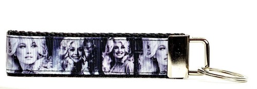 Dolly Parton Key Fob Wristlet Keychain 1"wide Zipper pull Camera strap music - Picture 3 of 9
