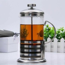350ML Stainless Steel & Glass Cafetiere French Coffee Maker Press Filter Plunger