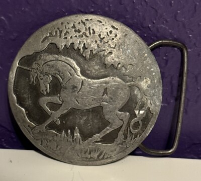 Vtg 70s Belt Buckle Lot Alice In Wonderland Brass Bergamot  display picture 1