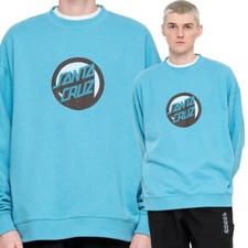 SANTA CRUZ - Bold Shadow Dot - Skateboard Crew Pullover Top LARGE - Artic Blue