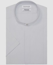  85 Calvin Klein Men's Slim Fit Blue Short-Sleeve Dress Shirt Size 15-15.5 M