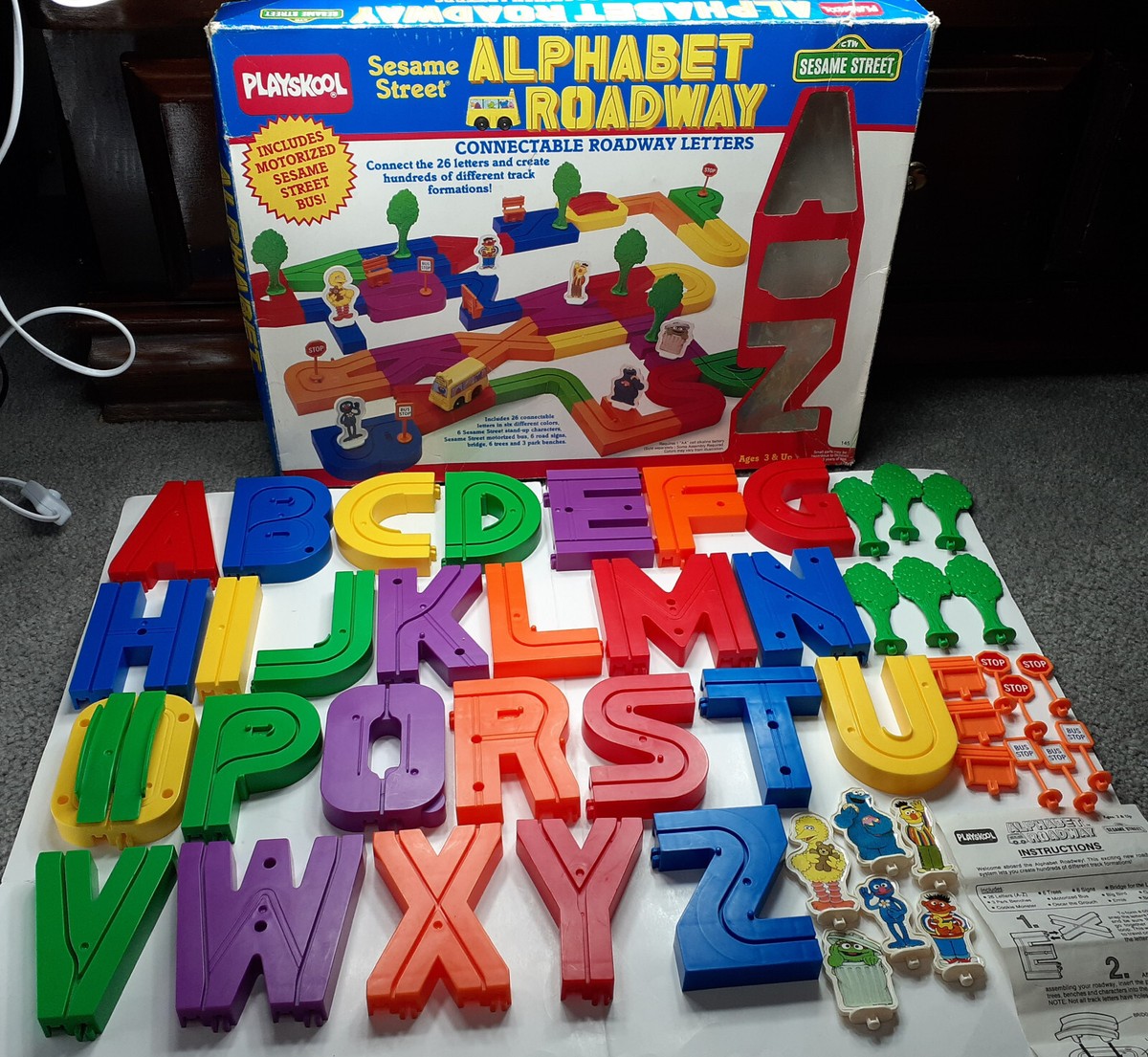 【ABC】 Vintage 1988 Playskool Sesame Street Alphabet Roadway Train