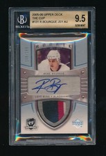 BGS 9.5 RENE BOURQUE 2005-06 THE CUP PATCH RC AUTO 108/199 *BLACKHAWKS* POP 3