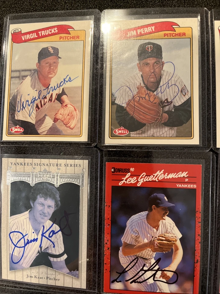 ENORME lote ecléctico de tarjetas autógrafas de béisbol. Leyendas, vieja escuela e interesantes Foto 2 de 4