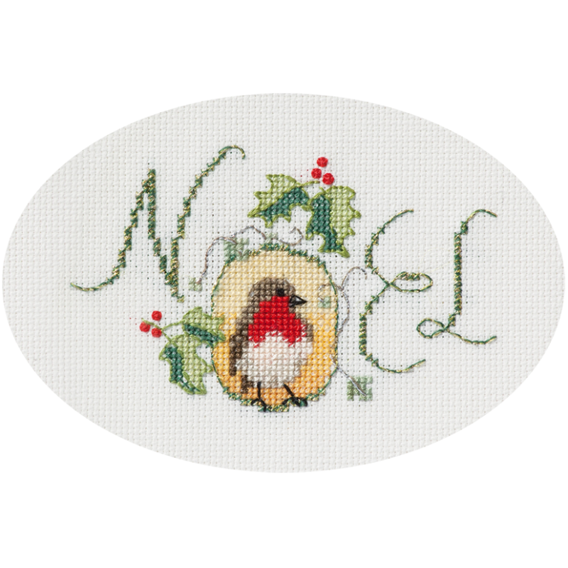 Christmas Card - Noel Robin Cross Stitch Kit by Derwentwater