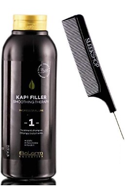 Salerm Cosmetics Kaps Filler Smoothing Therapy 1, Shampoo 18.3oz With Sleek Comb