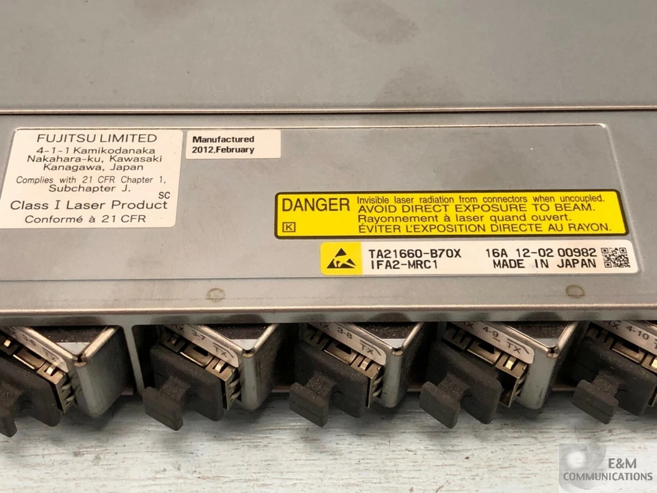 FC9580MRC1 ISSUE 01 FUJITSU FLASHWAVE 4500 12-PORT OC-N MSPP SFP SOUIA37CAA - Image 3 of 4