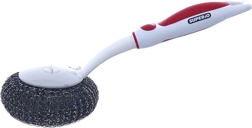 BBQ Grill Brush Bristle Free Stainless Steel Scrubber Cleaner Dishwashing Brush 