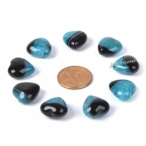 20mm Gemstone Rock crystal puff LOVE hearts Crystal healing Reiki pocket stone - Picture 129 of 149