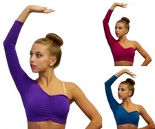 Reflections CROP TOP ONLY Dance Costume CHOICE Teal-Fuchsia-Purple NEW With FLAW