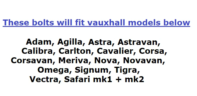 Wheel Locking Bolts Fits Vauxhall Adan Astra Corsa M12x1.5 28mm Threads Alloy - Image 2 of 4