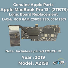 OEM Apple MacBook Pro 13 inch 2019 A2159 Logic Board i5 1.4GHz 8GB 256GB TouchID