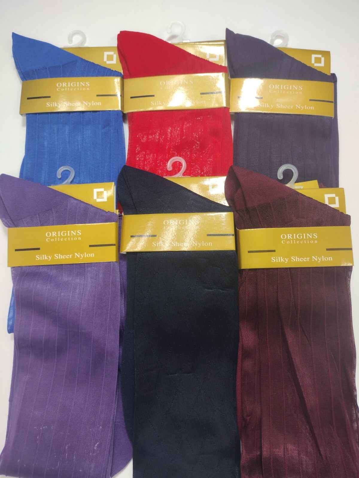 Mens Origins Silky Sheer Over The Calf Nylon Dress Socks ColorfulB 6