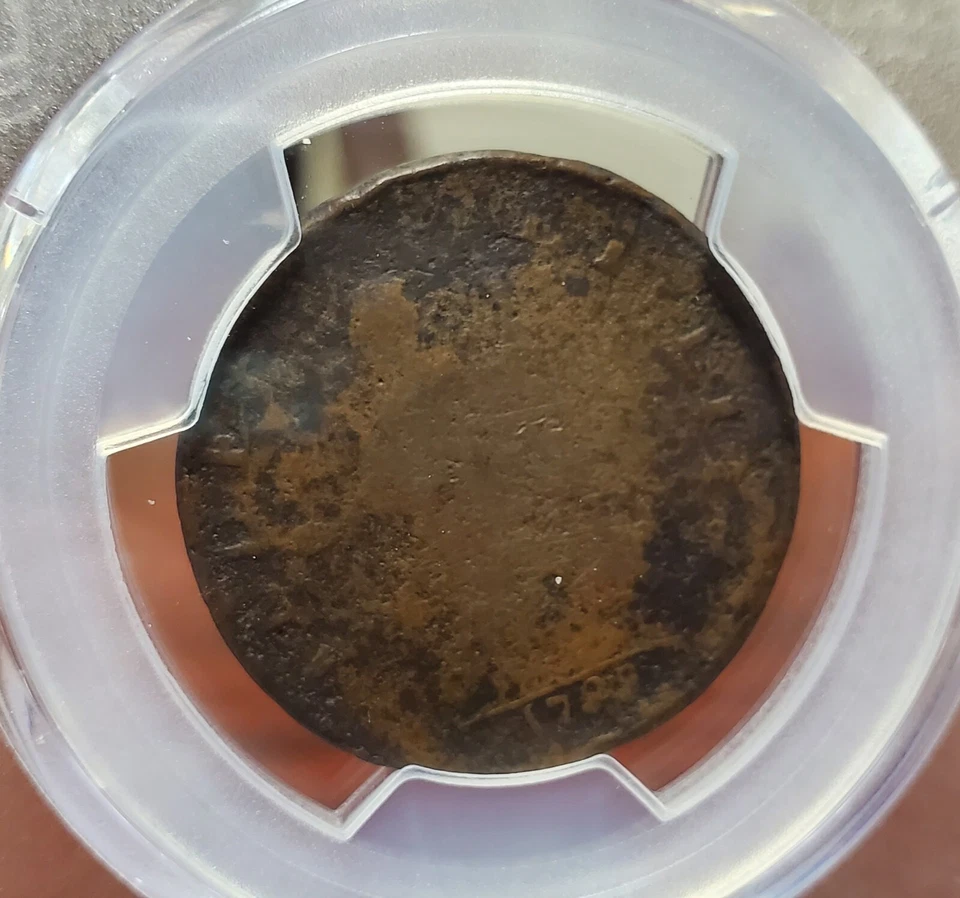 1788 Vermont Copper PCGS CERTIFIED Bust Right RR-25 struck over Irish halfpenny - Image 4 of 4