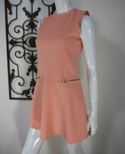 Zara TRAFALUC SLEEVELESS NWT DRESS CREW NECK SIZE M LIGHT PEACH 