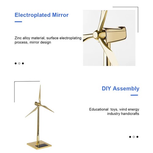 Metal 3D Puzzle DIY Assembly Solar Powered Wind Turbine Windmill Model Toys - Picture 4 of 8