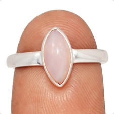 Natural Peruvian Pink Opal 925 Sterling Silver Ring Jewelry s.7 CR66633