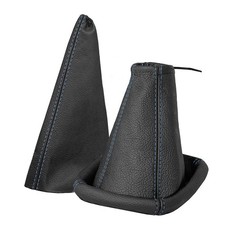 Schaltsack und Handbremsmanschette OPEL CORSA C 100% Leder schwarz Naht blau
