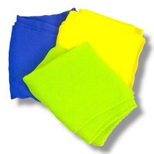 Vintage Set Of 3 Hair Scarves Retro Pinup Green Yellow Blue Square Classic