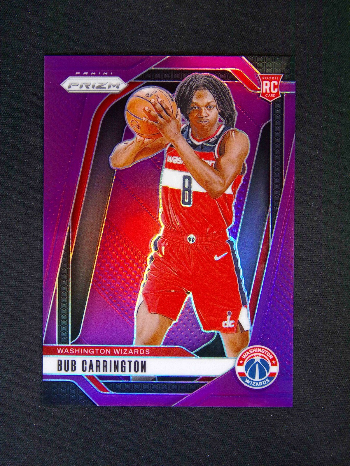 2024-25 Panini Prizm Bub Carrington #244 RC Rookie Purple /99