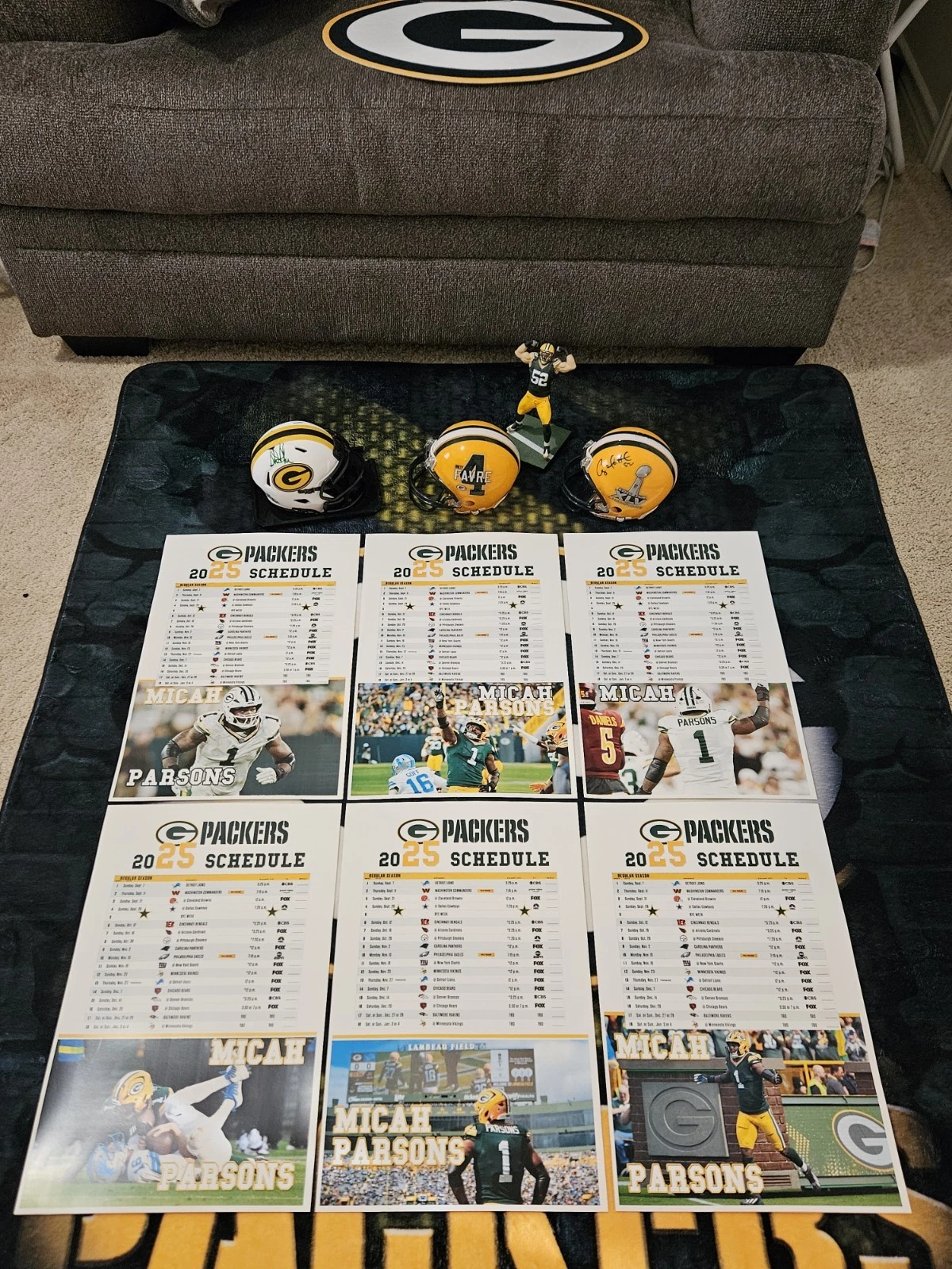 Micah Parsons 2025 Green Bay Packers Poster Schedule