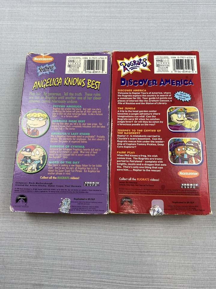 Rugrats - Discover America & Angelica Knows Best VHS Nick Orange Tapes - Image 2 of 4