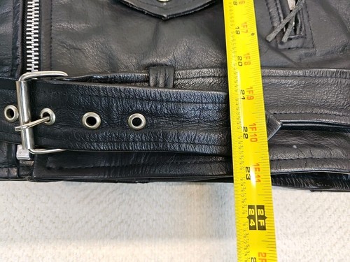 UNIK Collections Vintage schwarze Leder Biker Jacke Herren Gr. 44 - Bild 10 von 11