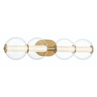 Led Wandleuchte Bad Metall Glas 75.6 Cm Breit IP44 In Gold 3000 K Lampe Wand