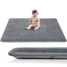 Huloo Sleep Baby Play Mat for Floor,1.3" Thick ElastiFoam 50" 50" Playpen Mat...