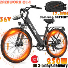 ZAZAWORK C14 Electric Bike 250W 17.5AH  Samsung BATTER Commuter 26? City E-Bike