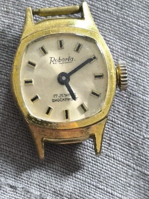 Vintage Roberta Damenuhr 17 Jewels Shockproof Mechanischer Funktioniert