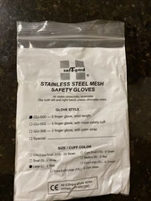 Saf T Gard Chain Mesh Blade Safety Gloves For Butchers And Meat Cutters. LARGE