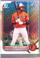 2022 Bowman Darell Hernaiz #BCP-27 Orioles Chrome Prospects Mojo Refractors