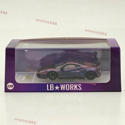 CM 1:64 LB 488 Widebody Purple Super Racing Sports Model Diecast Car