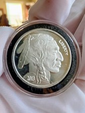 2013 1 oz Silver Buffalo Round 999 1 Troy Ounce Fine Silver - 90.00 per troy oz