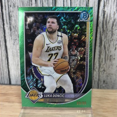 2025-26 Bowman Basketball Chrome LUKA DONCIC /99 Green Shimmer Refractor LAKERS